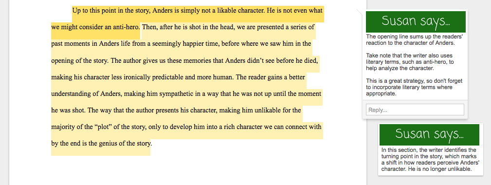 essay on a character
